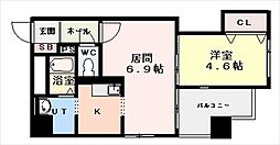 クレエル大通 1LDKの間取図画像