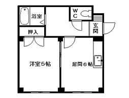 エステート田口 1DKの間取図画像