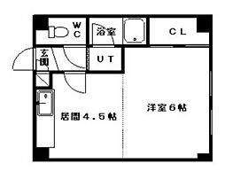 エスポワール16 1DKの間取図画像