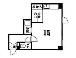 エスポワール16 ワンルームの間取図画像