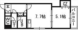 バーティカル18 1LDKの間取図画像