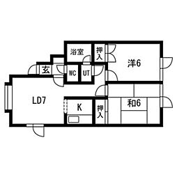 シティ・コートN31 2DKの間取図画像