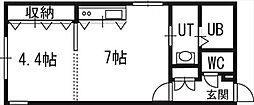 プリマベーラ発寒南 1DKの間取図画像