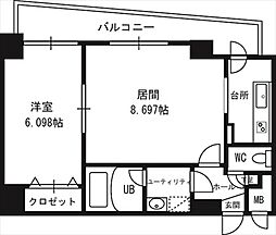 フォレスト円山 1LDKの間取図画像