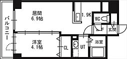 グランカーサ南6条 1LDKの間取図画像