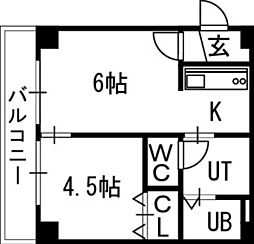 シティテラス南5条 1DKの間取図画像