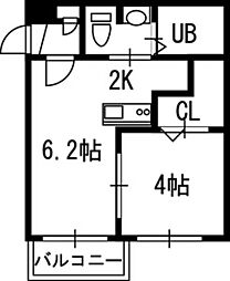ヴィレッジ北大通壱番館 1LDKの間取図画像