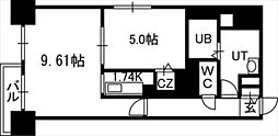 プライムアーバン札幌医大前 1LDKの間取図画像