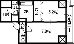 ISグランデ札幌 1LDKの間取図画像