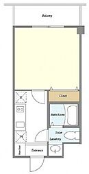 AYUTAKA2 1Kの間取図画像