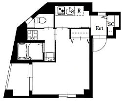 b'CASALazoFujisaki 1Kの間取図画像