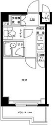 ルーブル千鳥町弐番館 1Kの間取図画像
