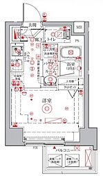 クレイシアIDZ横浜桜木町 1Kの間取図画像
