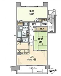 ナイスアーバンステイツ横濱新子安 2LDKの間取図画像