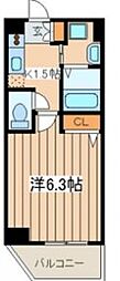 パティーナ川崎 1Kの間取図画像