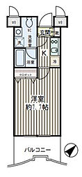 エクセル東神奈川 1Kの間取図画像
