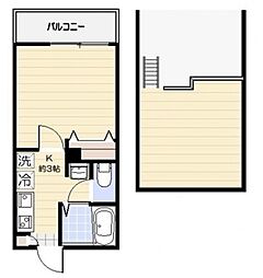 ファーストサウザン 1Kの間取図画像