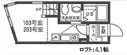 ハーミットクラブハウス鶴見オレンジコート ワンルームの間取図画像