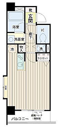 アーバンスクエアカワサキヒラマ ワンルームの間取図画像