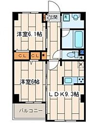 メゾンARDEUR 2DKの間取図画像