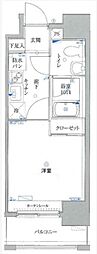 リクレイシア・コルテ川崎元木 1Kの間取図画像
