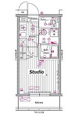 ガーラ・プレシャス川崎 1Kの間取図画像