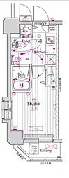 ガーラ・グランディ新丸子 1Kの間取図画像