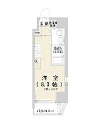 エアフレックス羽田 ワンルームの間取図画像