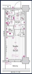 グランド・ガーラ横浜 1Kの間取図画像