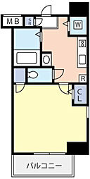 グランヴァン大井町2 1Kの間取図画像