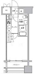 ライジングプレイス川崎 1Kの間取図画像