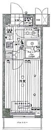 ルーブル上池台弐番館 1Kの間取図画像