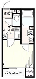ポポラーレMARUTOKU 1Kの間取図画像