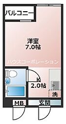 プリエールJR塚口駅前 ワンルームの間取図画像