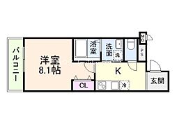 尼崎市南塚口町8丁目アパート 1Kの間取図画像