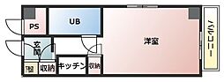 キューブ東塚口 ワンルームの間取図画像