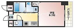 アーデン塚口 1Kの間取図画像