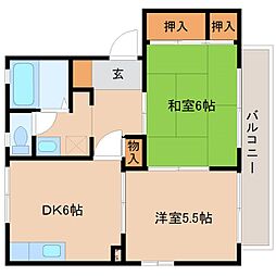 ルーチェ・ブレ 2DKの間取図画像