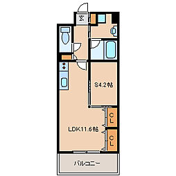 マロンラポール 1LDKの間取図画像