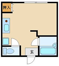 マスターズ西長洲 ワンルームの間取図画像