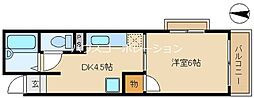マイドーム塚口 1DKの間取図画像