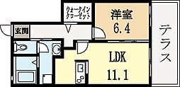 ローザンヌ 1LDKの間取図画像