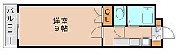 シャルマンイースト 1Kの間取図画像