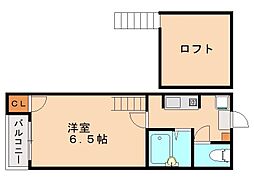 ルピナス博多東 1Kの間取図画像