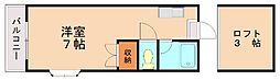 マキシム筥松 ワンルームの間取図画像