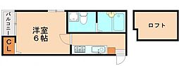 コンフォートベネフィス吉塚駅前3 1Kの間取図画像