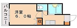 モア・フィールド箱崎2 1Kの間取図画像