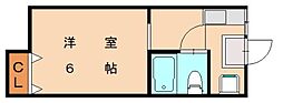 オレンジコーポ 1Kの間取図画像