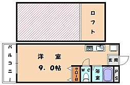 ビオス和白丘 ワンルームの間取図画像