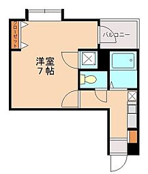 スカイライフ若宮 1Kの間取図画像